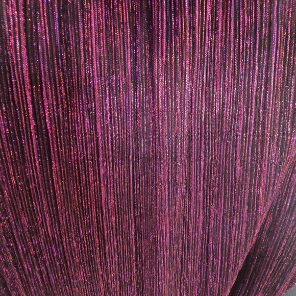 Jessica Howard 22W Metallic Pleated DressPlum Purple Sparkle Party Cocktal - Picture 5 of 11
